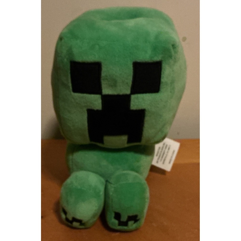 2021‎ Mojang Minecraft Creeper Green Plush Coin Piggy Bank with Stopper